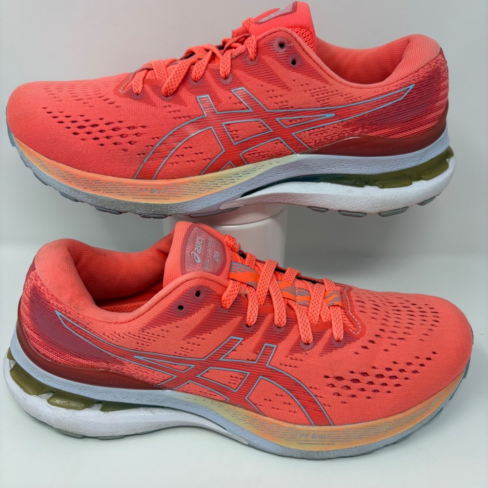 ASICS Gel-Kayano 28 Womens Size 9 Wide Orange White Running Shoes (1012B046) - Picture 2 of 8